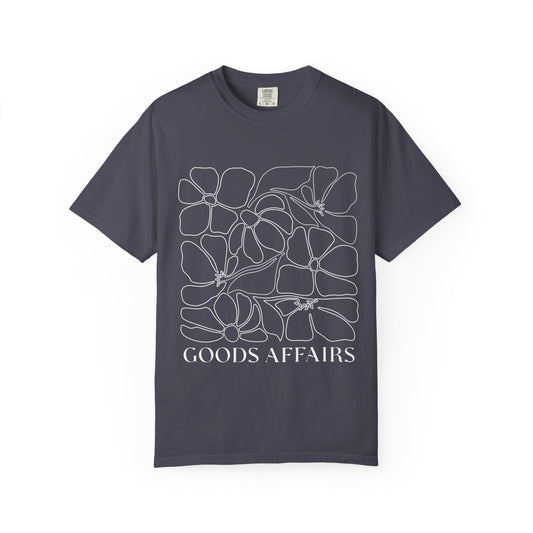 Goods Affairs Floral T-Shirt — Minimal Line Art Flower Tee