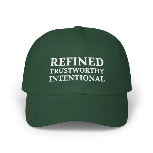 Camo 'Refined Trustworthy Intentional' Dad Cap