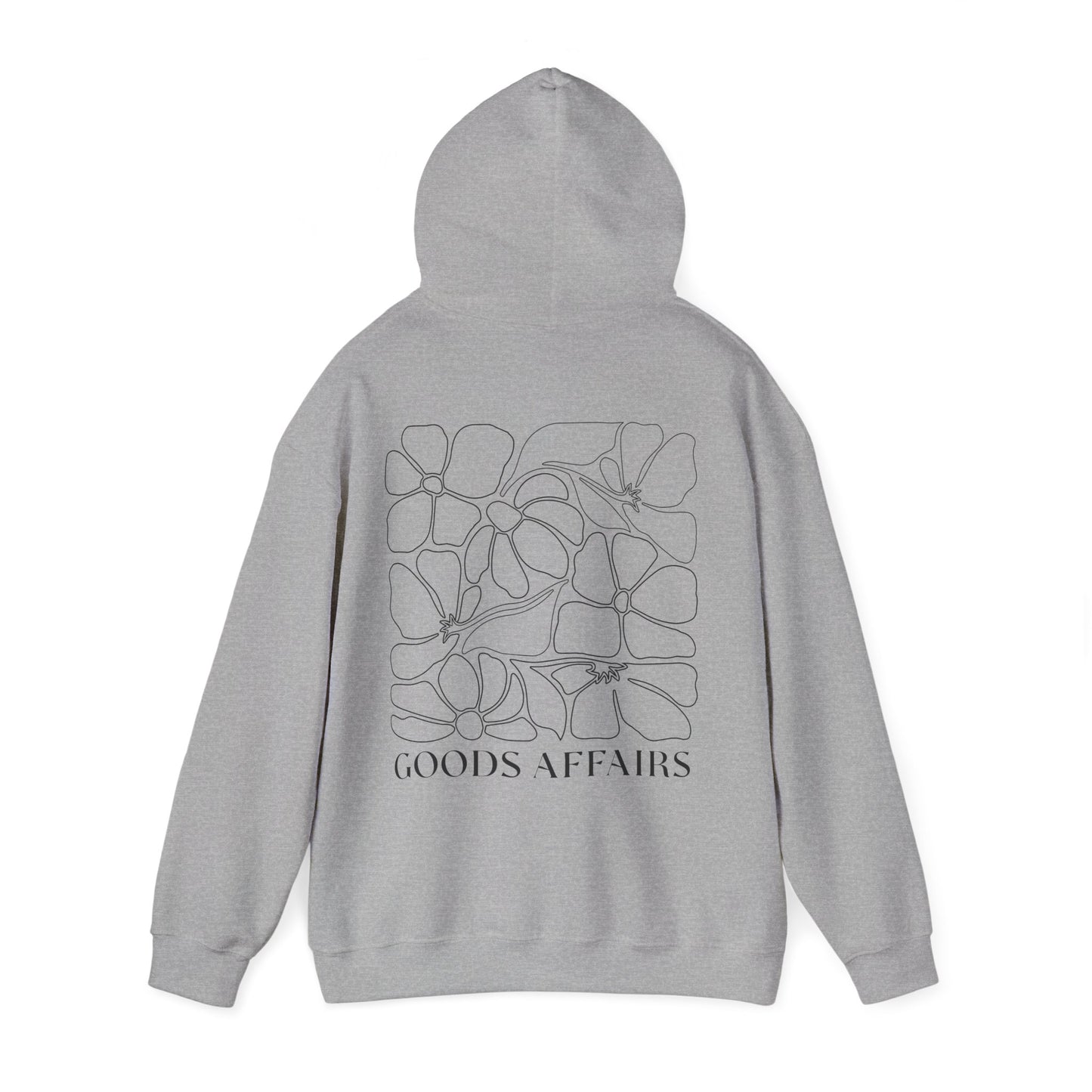 Floral Goods Affairs Hoodie — Minimal Line Art Flower Pullover