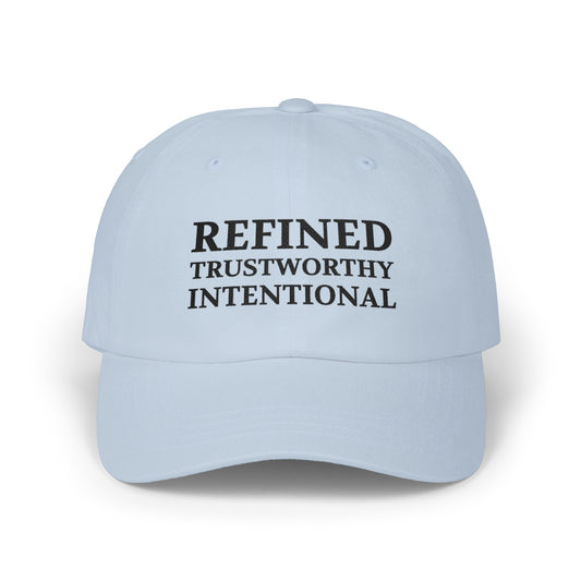 Refined Trustworthy Intentional Dad Cap — Embroidered White Baseball Hat