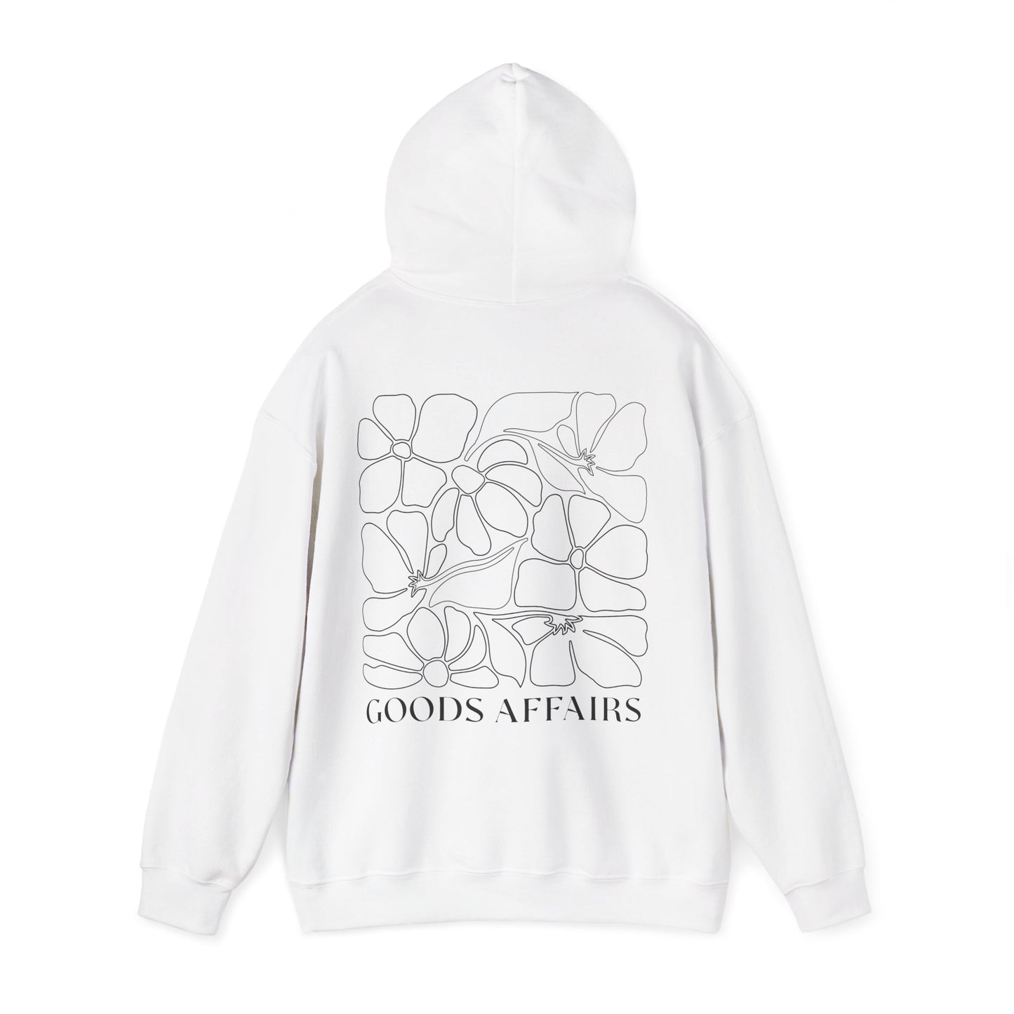 Floral Goods Affairs Hoodie — Minimal Line Art Flower Pullover