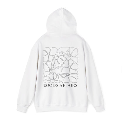 Floral Goods Affairs Hoodie — Minimal Line Art Flower Pullover