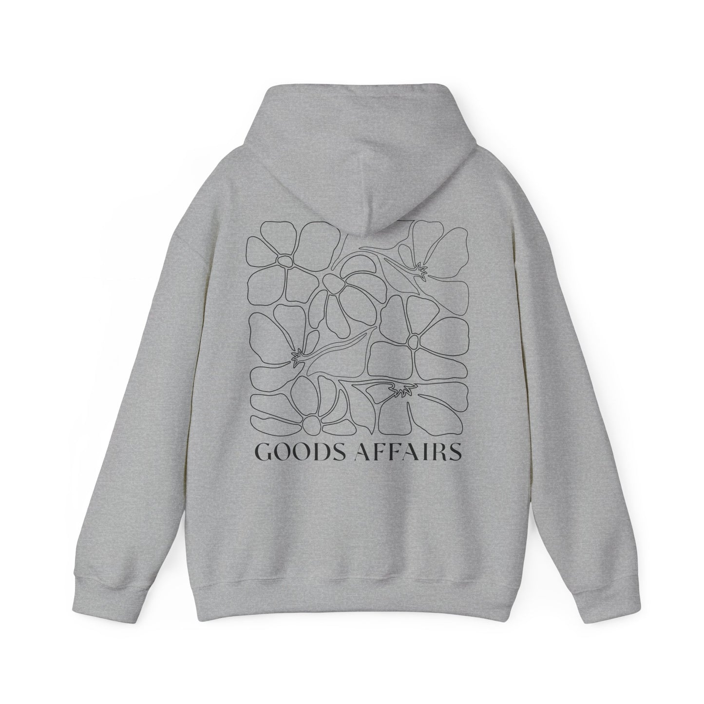Floral Goods Affairs Hoodie — Minimal Line Art Flower Pullover