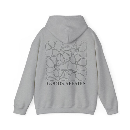 Floral Goods Affairs Hoodie — Minimal Line Art Flower Pullover