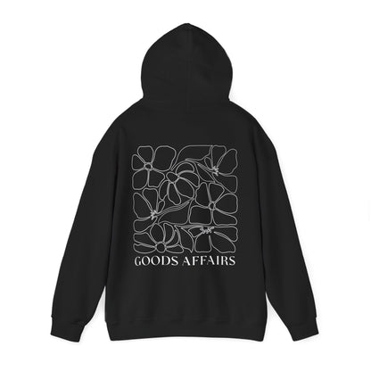 Floral Goods Affairs Hoodie — Minimal Line Art Flower Pullover