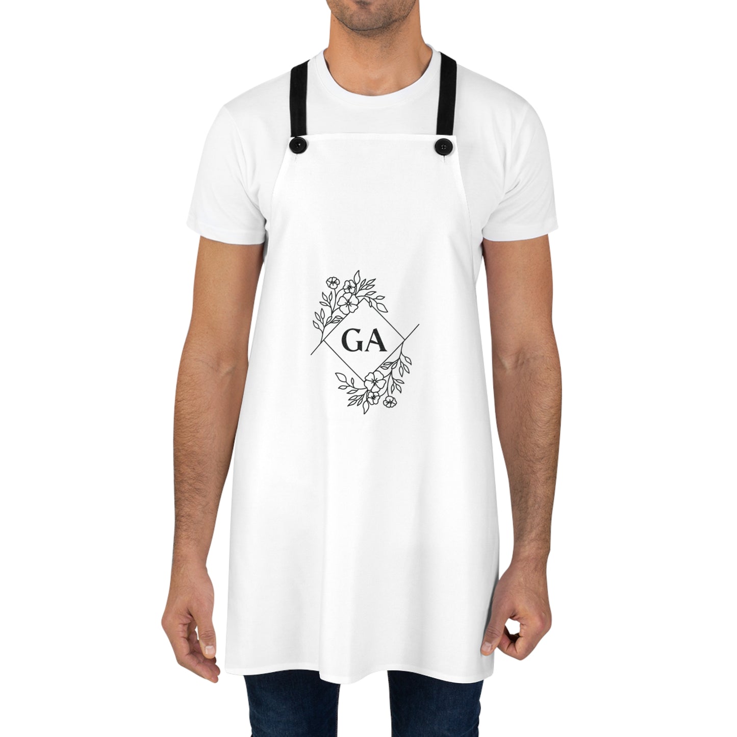 Monogram Floral Apron - Personalized GA Kitchen Apron