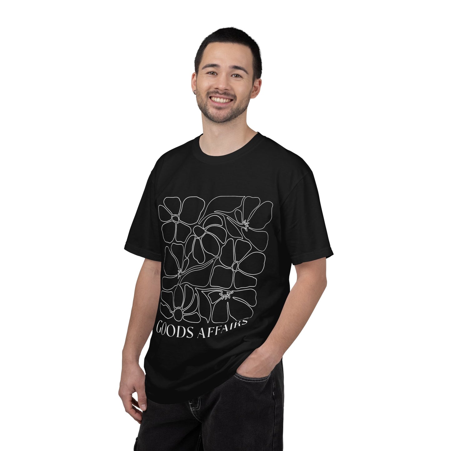 Goods Affairs Floral T-Shirt — Minimal Line Art Flower Tee