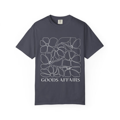 Goods Affairs Floral T-Shirt — Minimal Line Art Flower Tee
