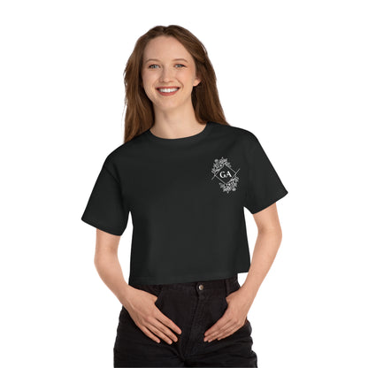 GA Floral Crest Cropped Tee — Champion Women's Heritage Style