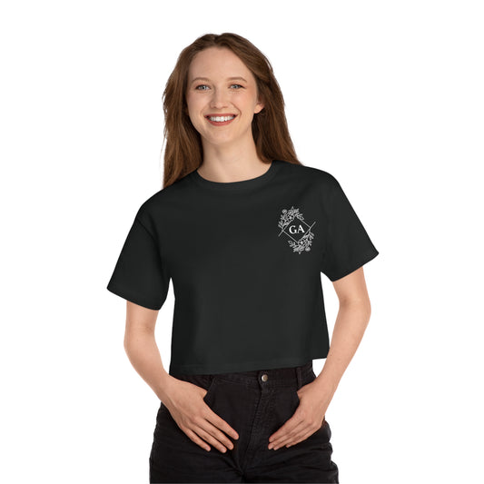 GA Floral Crest Cropped Tee — Champion Women's Heritage Style