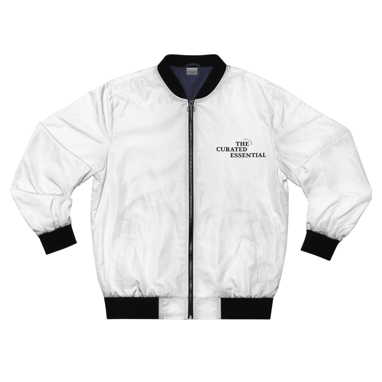 The Curated Essential Men's Bomber Jacket — Minimal White Zip-Up