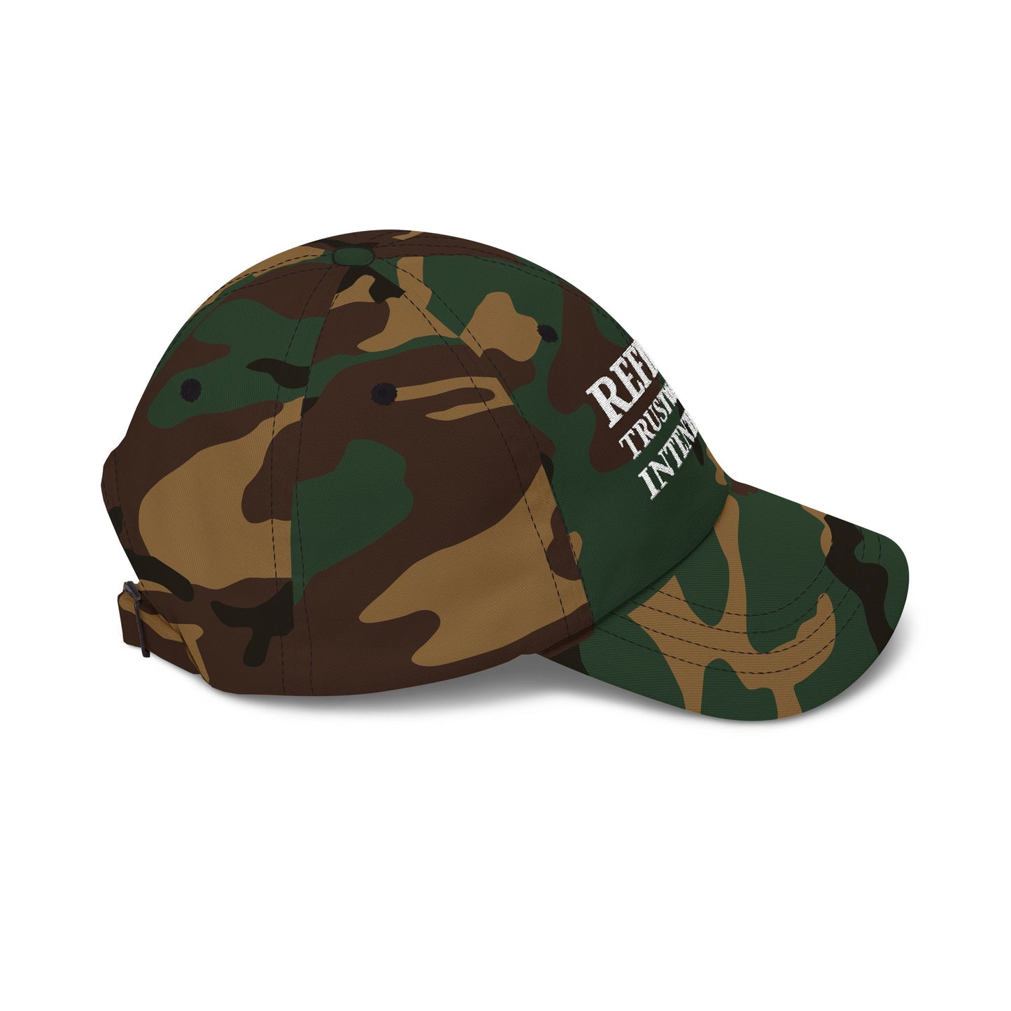 Camo 'Refined Trustworthy Intentional' Dad Cap