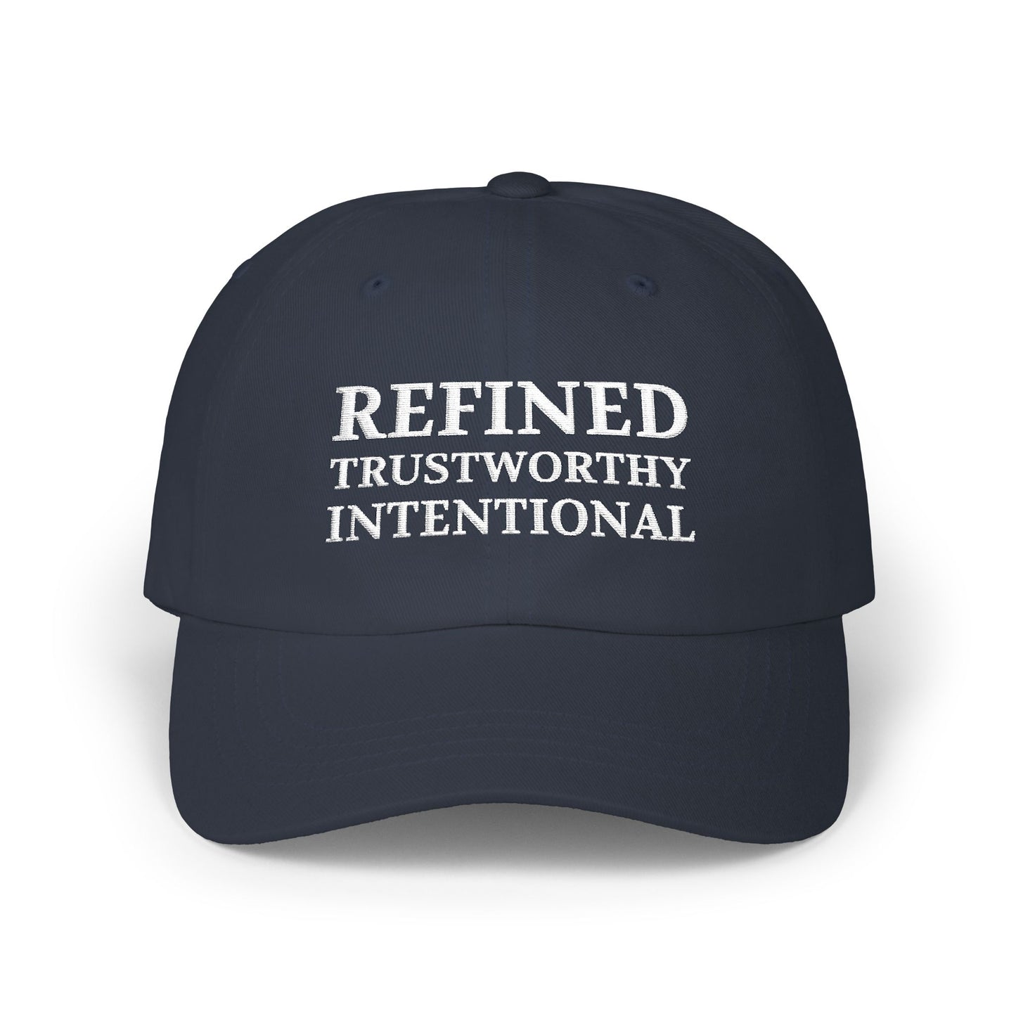 Camo 'Refined Trustworthy Intentional' Dad Cap
