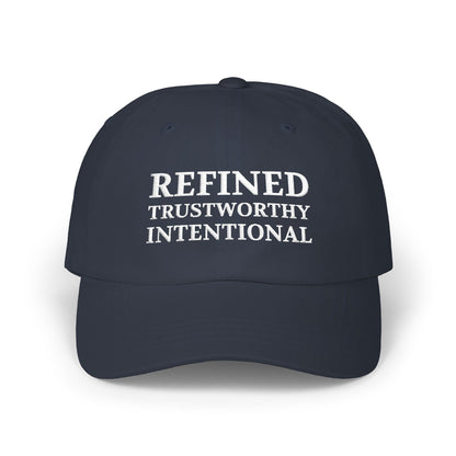 Camo 'Refined Trustworthy Intentional' Dad Cap