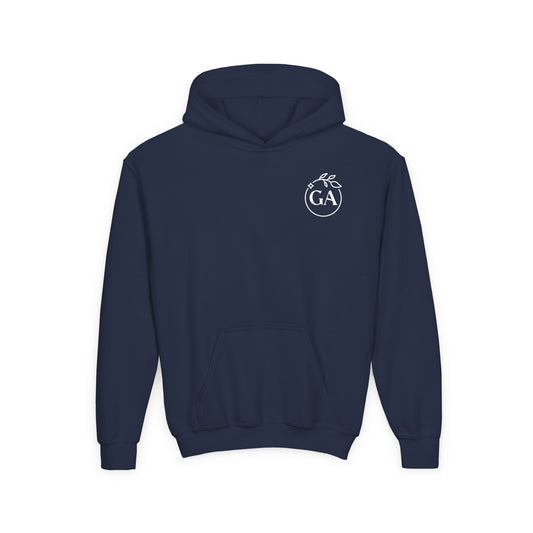 Kids Goods Affairs Floral Youth Hoodie — Minimal Line Art Pullover