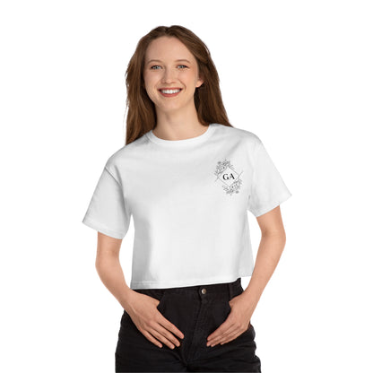 GA Floral Crest Cropped Tee — Champion Women's Heritage Style