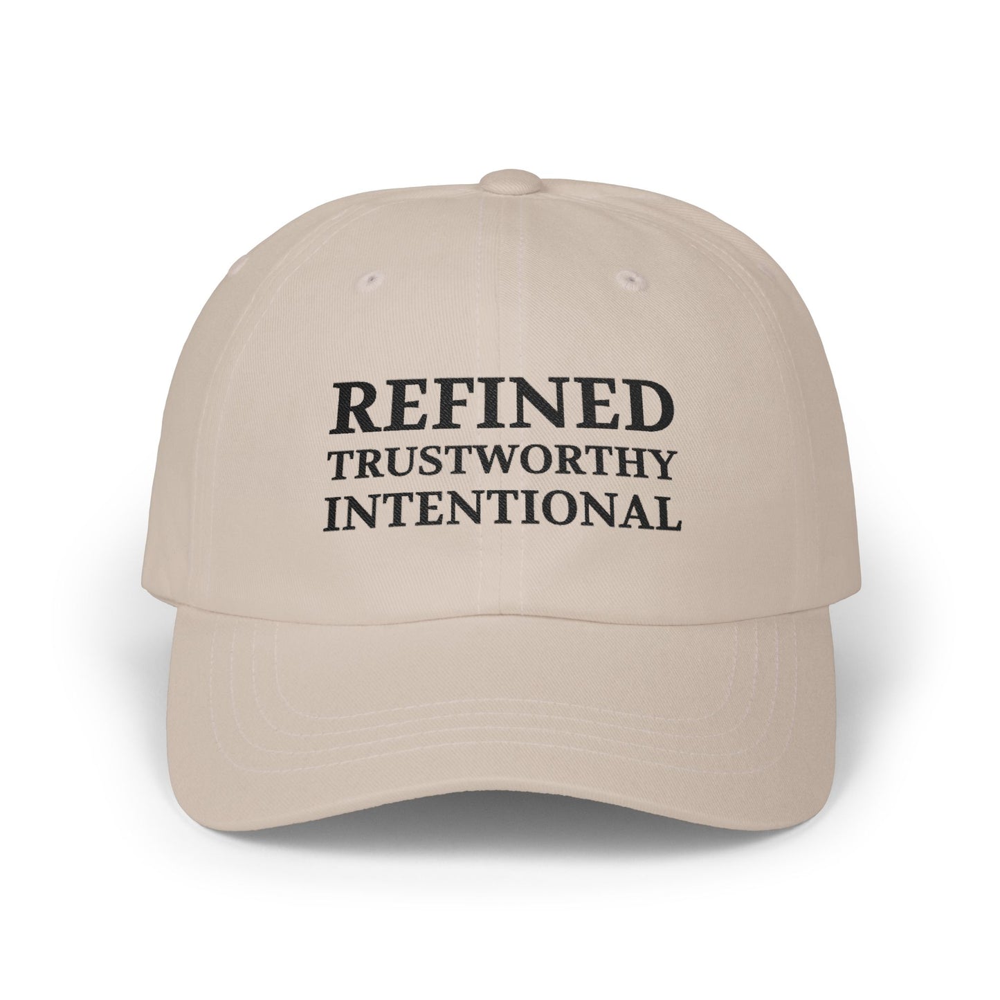 Refined Trustworthy Intentional Dad Cap — Embroidered White Baseball Hat