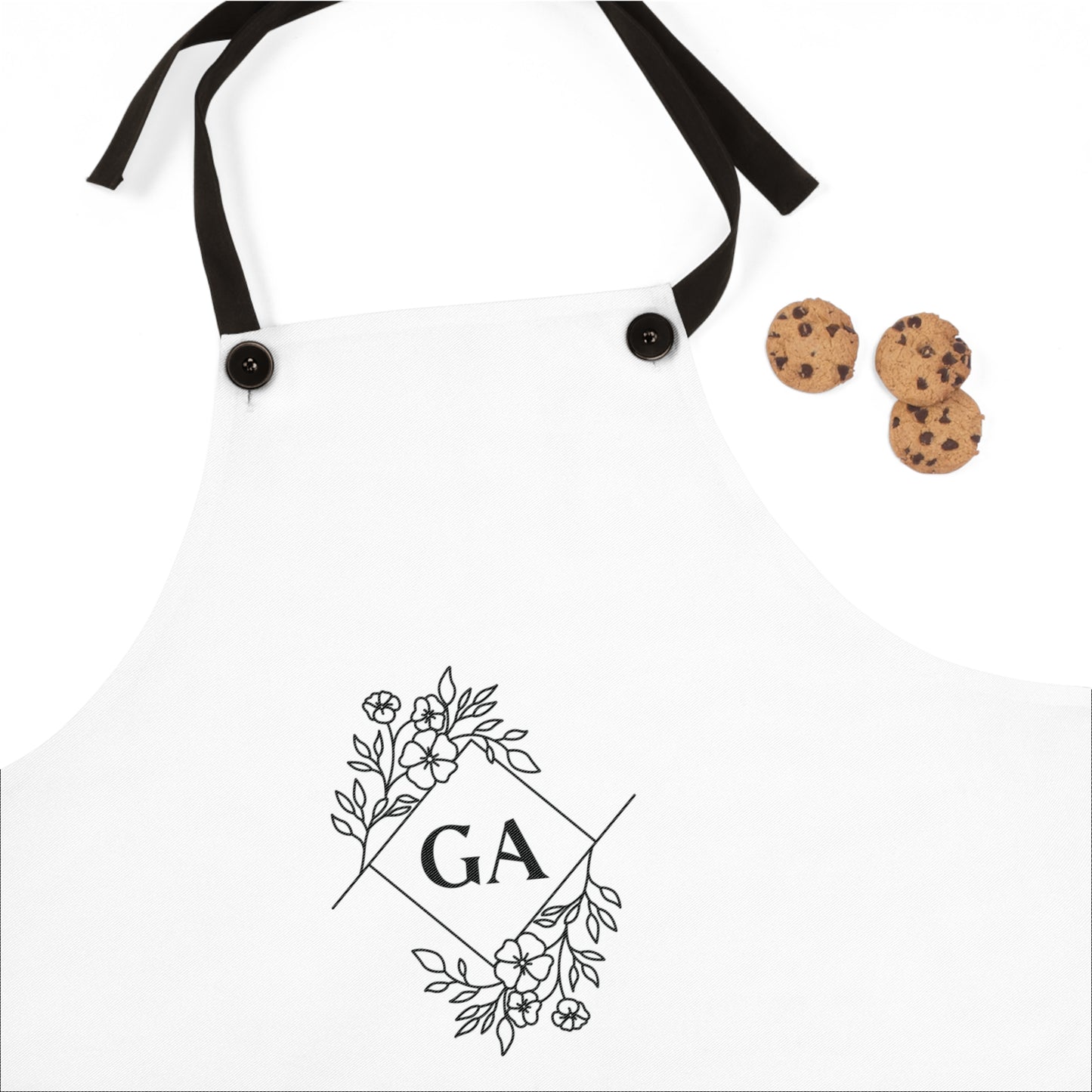 Monogram Floral Apron - Personalized GA Kitchen Apron
