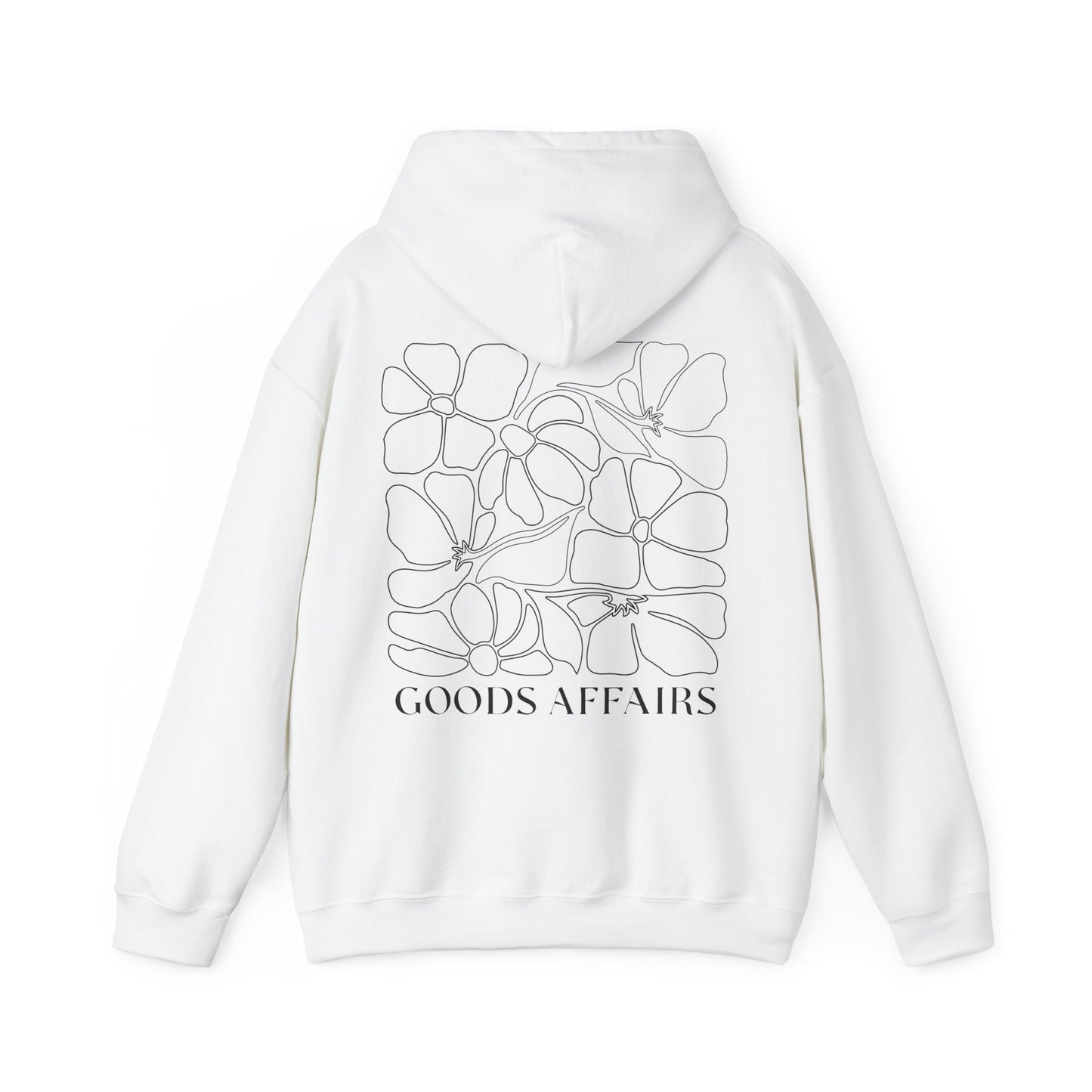 Floral Goods Affairs Hoodie — Minimal Line Art Flower Pullover