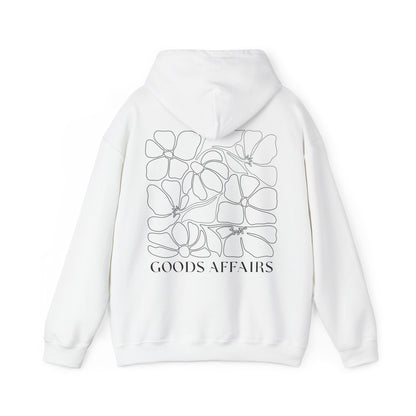 Floral Goods Affairs Hoodie — Minimal Line Art Flower Pullover