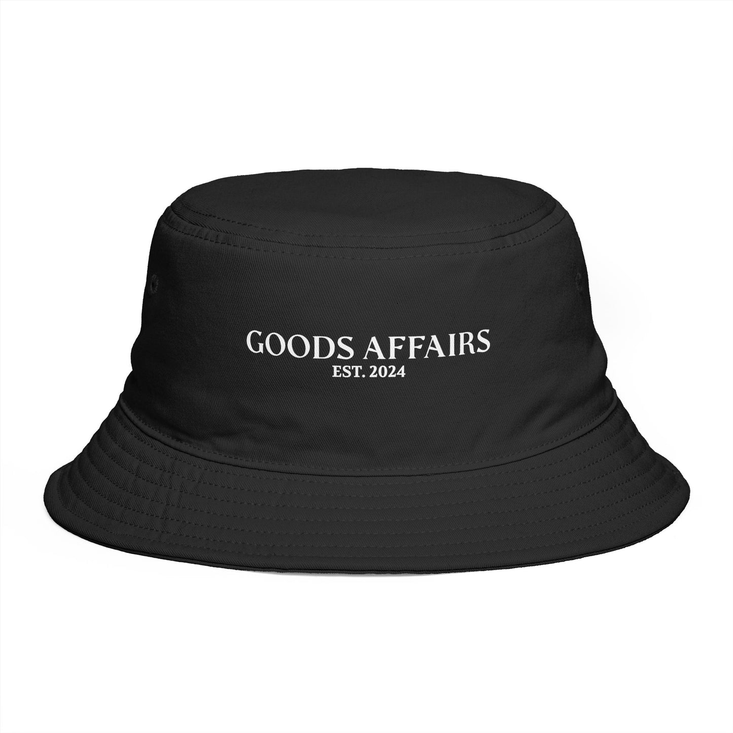 Goods Affairs EST. 2024 Black Embroidered Bucket Hat