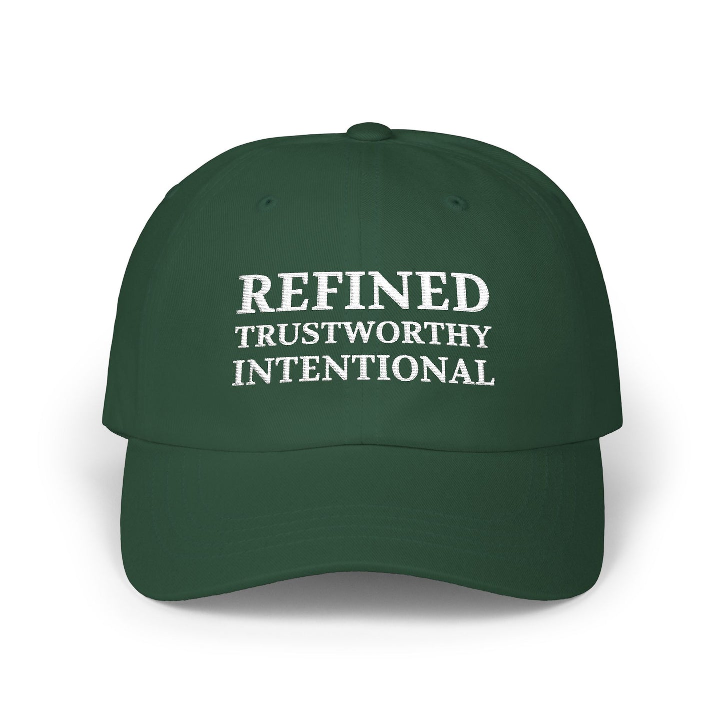 Camo 'Refined Trustworthy Intentional' Dad Cap