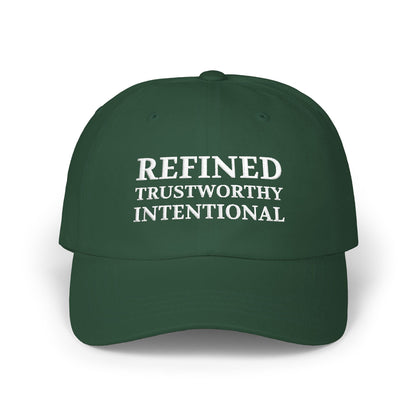 Camo 'Refined Trustworthy Intentional' Dad Cap