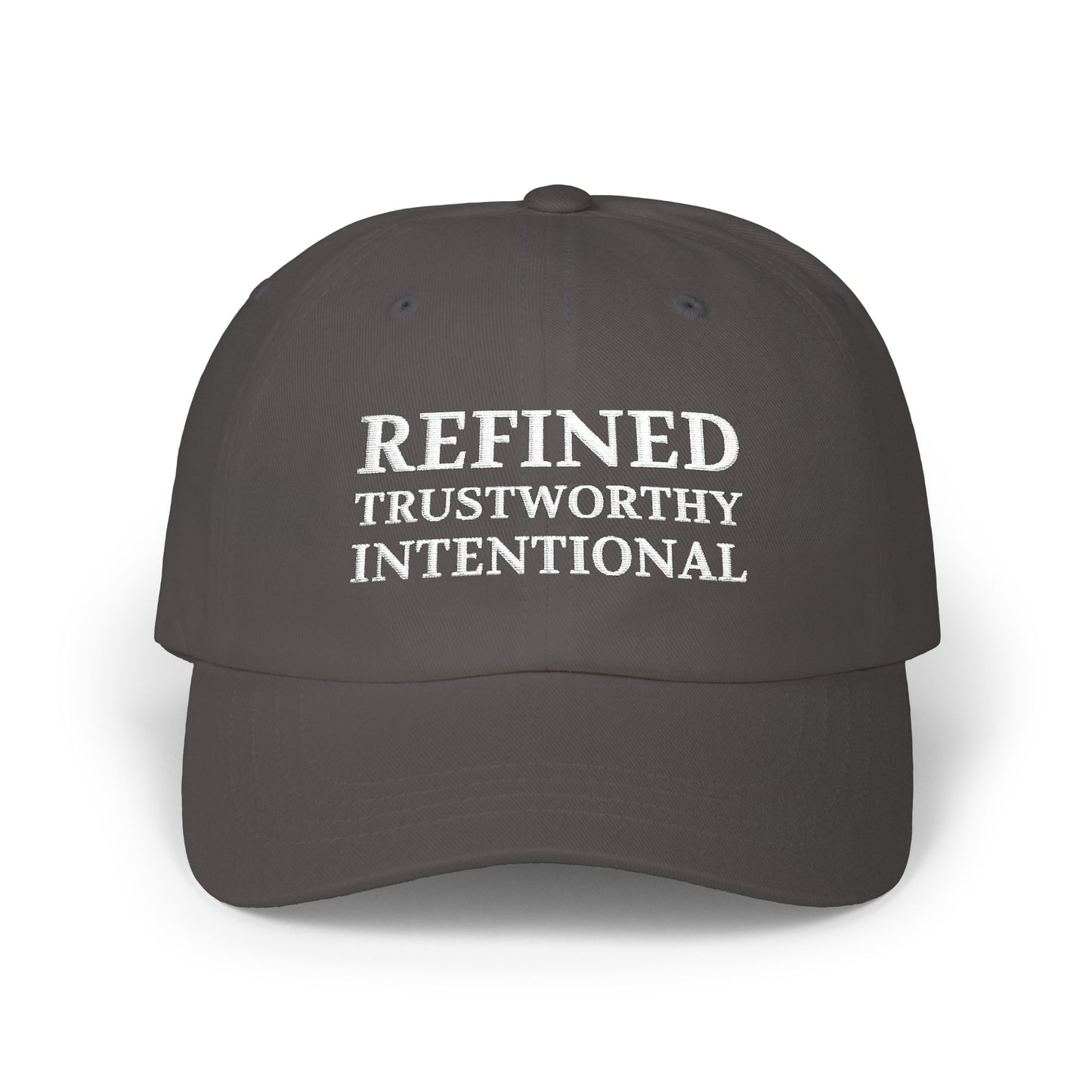 Camo 'Refined Trustworthy Intentional' Dad Cap