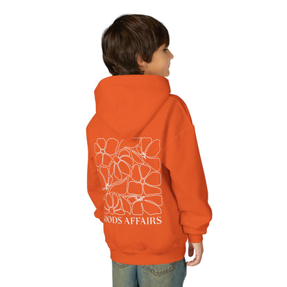 Kids Goods Affairs Floral Youth Hoodie — Minimal Line Art Pullover