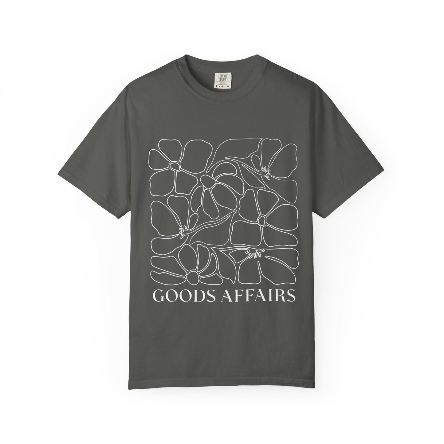Goods Affairs Floral T-Shirt — Minimal Line Art Flower Tee