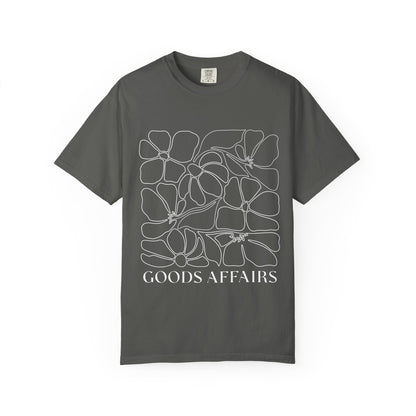 Goods Affairs Floral T-Shirt — Minimal Line Art Flower Tee