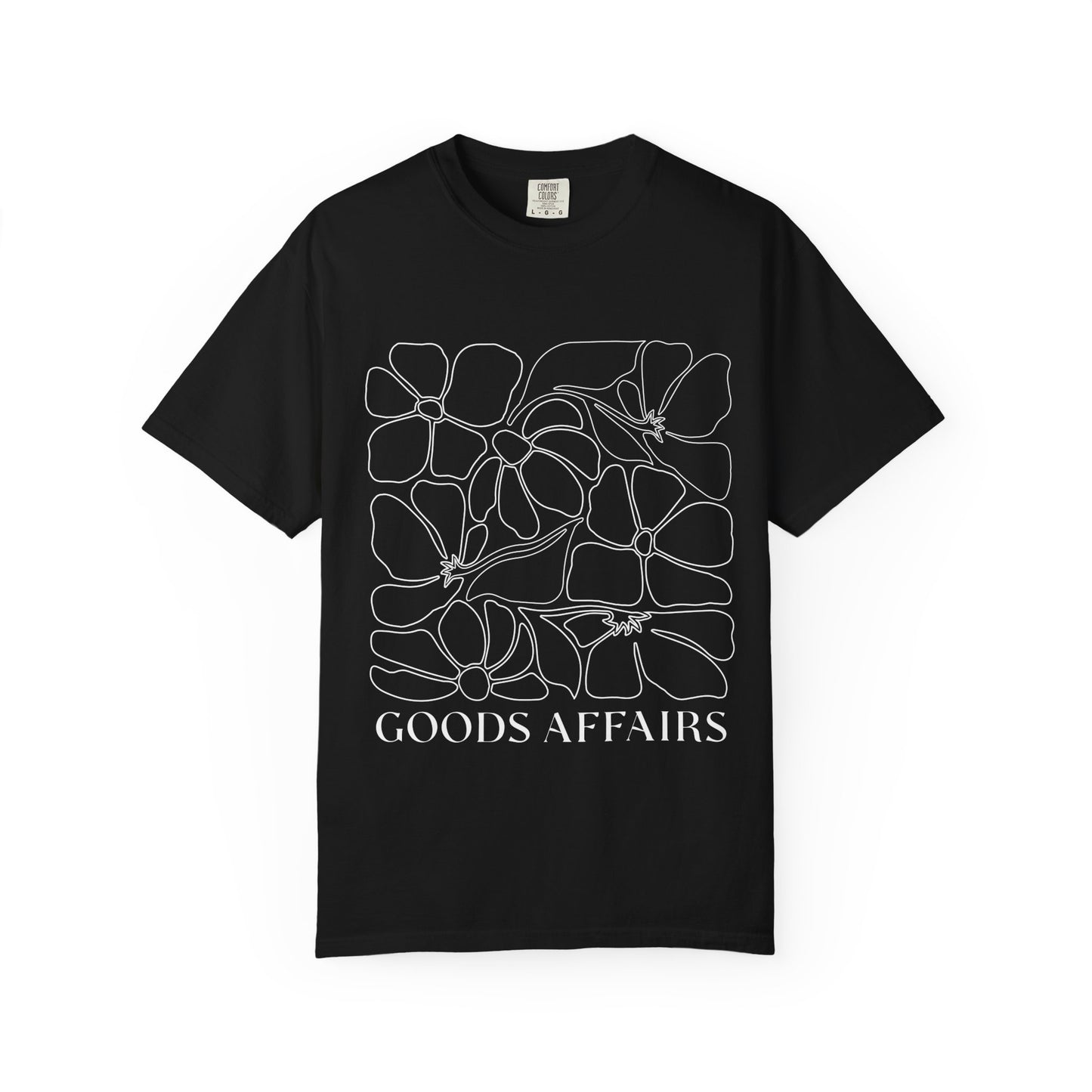 Goods Affairs Floral T-Shirt — Minimal Line Art Flower Tee