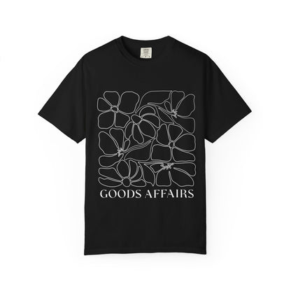 Goods Affairs Floral T-Shirt — Minimal Line Art Flower Tee
