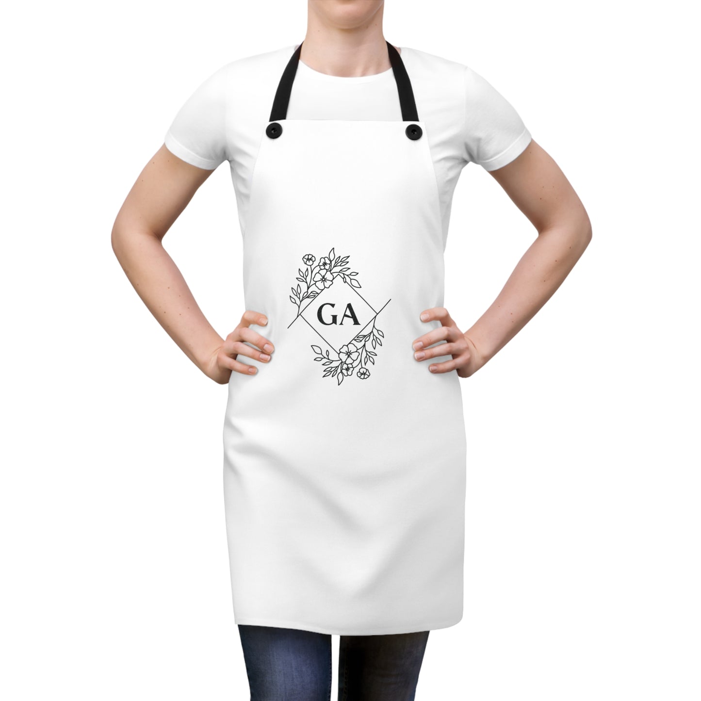 Monogram Floral Apron - Personalized GA Kitchen Apron