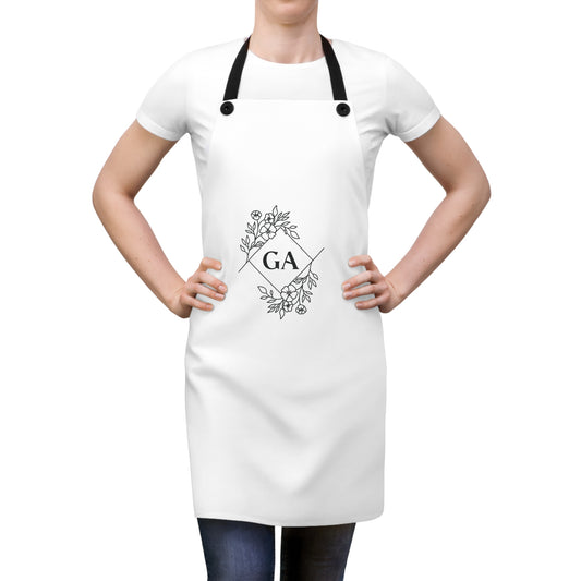 Monogram Floral Apron - Personalized GA Kitchen Apron