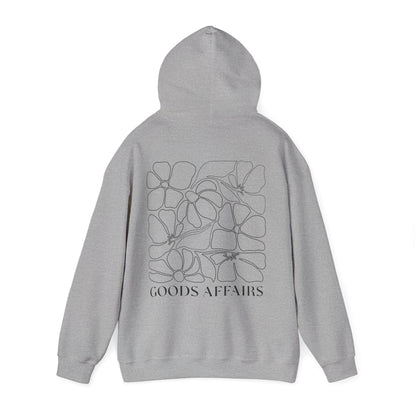 Floral Goods Affairs Hoodie — Minimal Line Art Flower Pullover