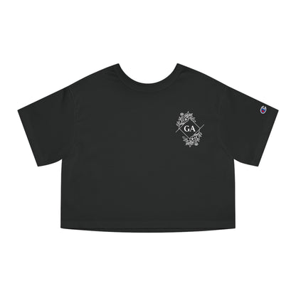 GA Floral Crest Cropped Tee — Champion Women's Heritage Style