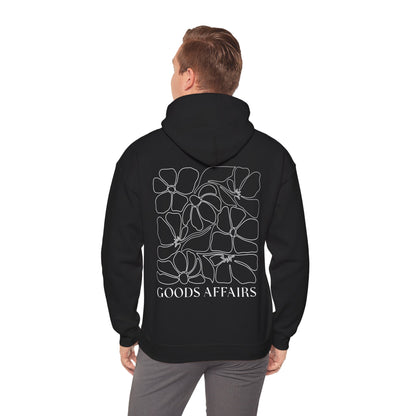 Floral Goods Affairs Hoodie — Minimal Line Art Flower Pullover