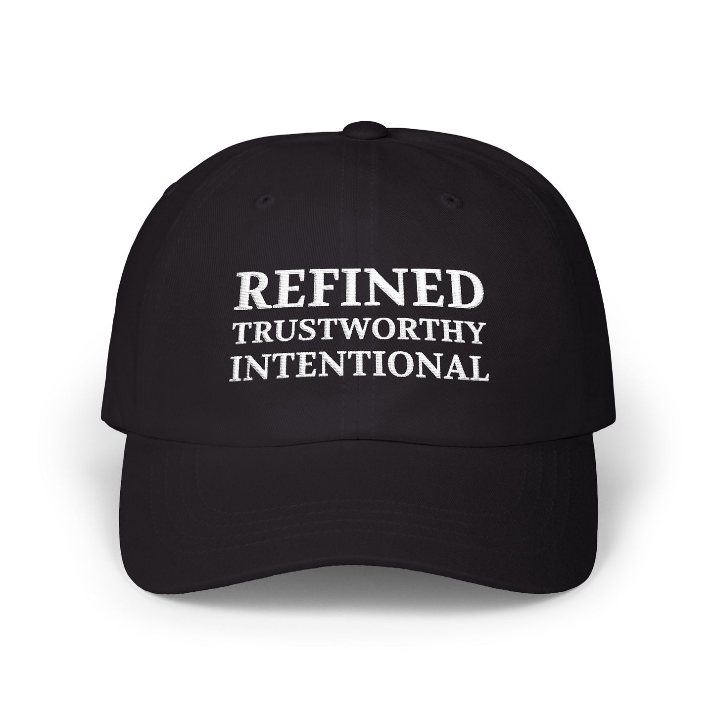 Camo 'Refined Trustworthy Intentional' Dad Cap