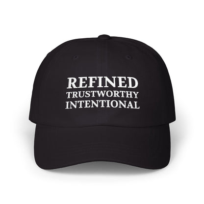 Camo 'Refined Trustworthy Intentional' Dad Cap