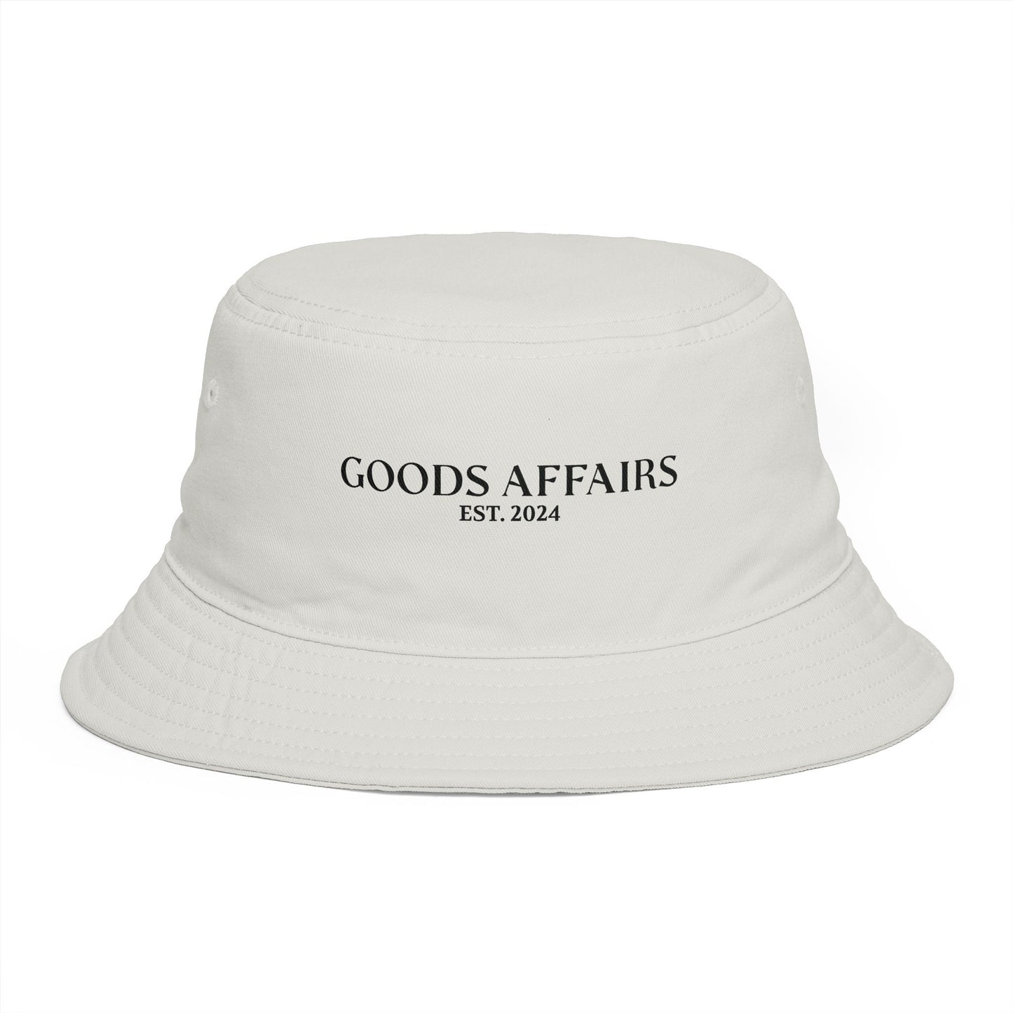 Goods Affairs EST. 2024 Black Embroidered Bucket Hat