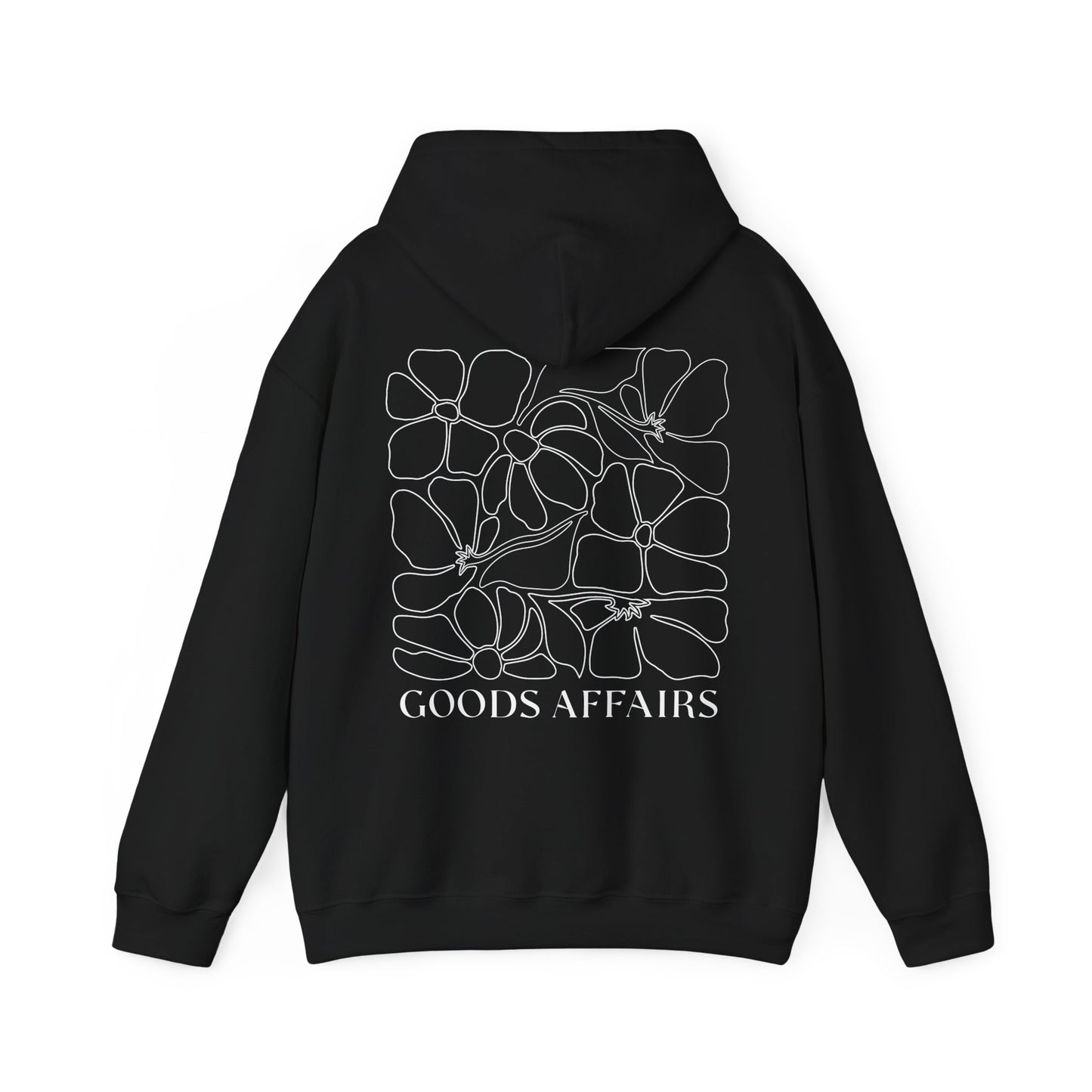 Floral Goods Affairs Hoodie — Minimal Line Art Flower Pullover
