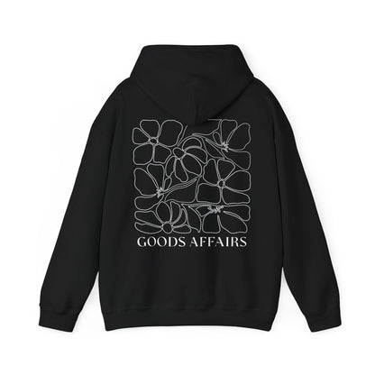 Floral Goods Affairs Hoodie — Minimal Line Art Flower Pullover