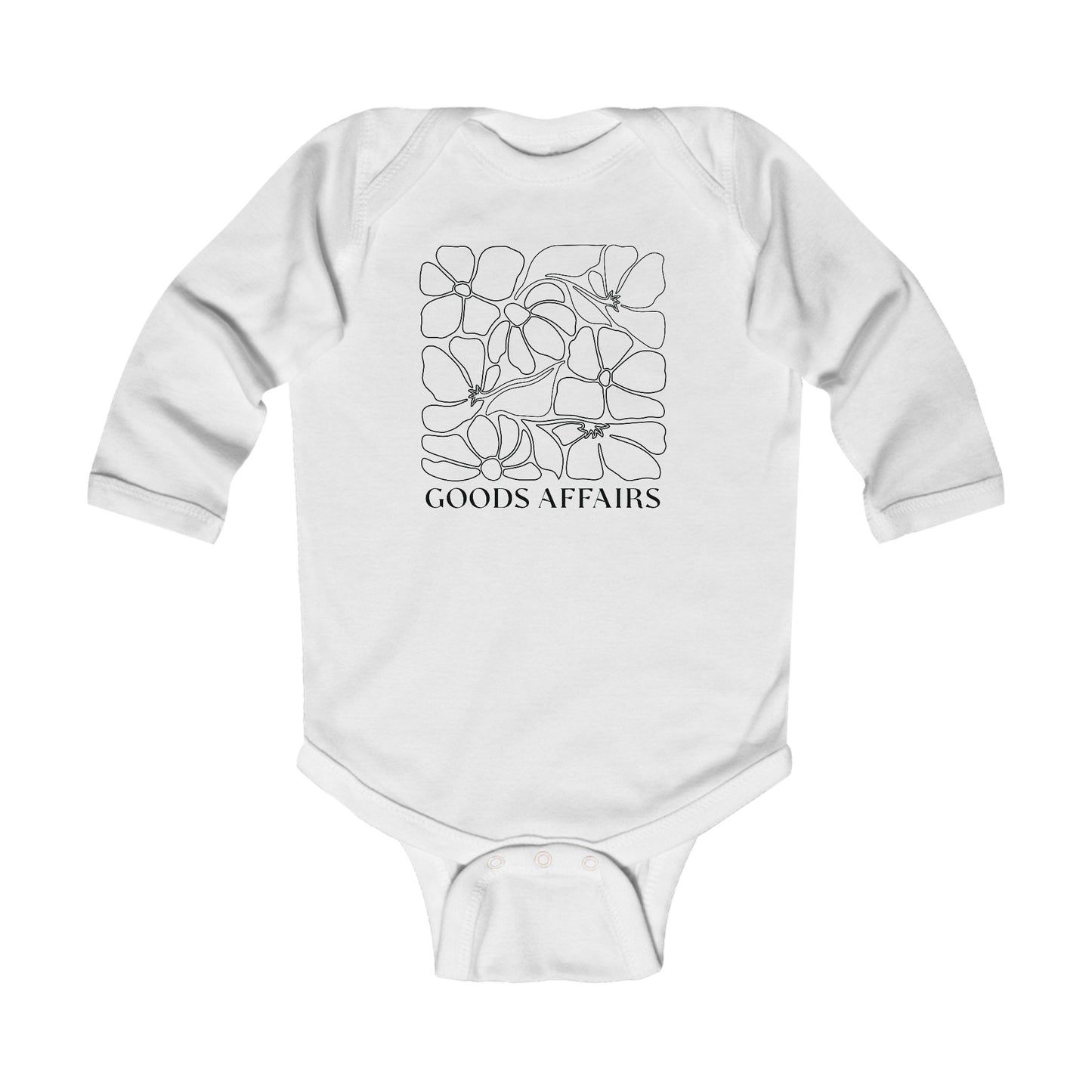 Infant Bodysuit with Minimalist Floral Line Art – "Goods Affairs"